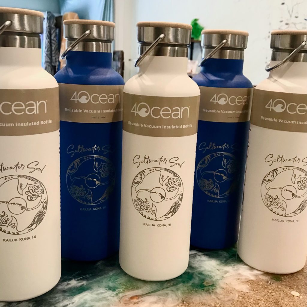 4ocean Reusable Hawaiian Exclusive Saltwater Soul Bottle BlueDid you know that just one reusable bottle eliminates waste
