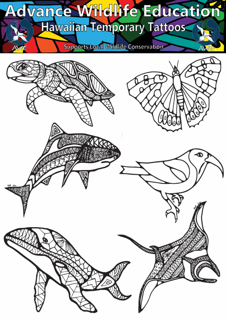 Hawaiian temporary tattoos small