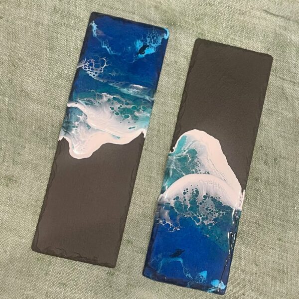 Ocean Waves Sushi Plate, Slate, 4"x12"