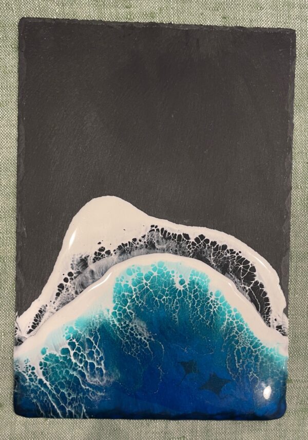 Ocean Waves Large Sushi Plate, Slate, 8"x12"