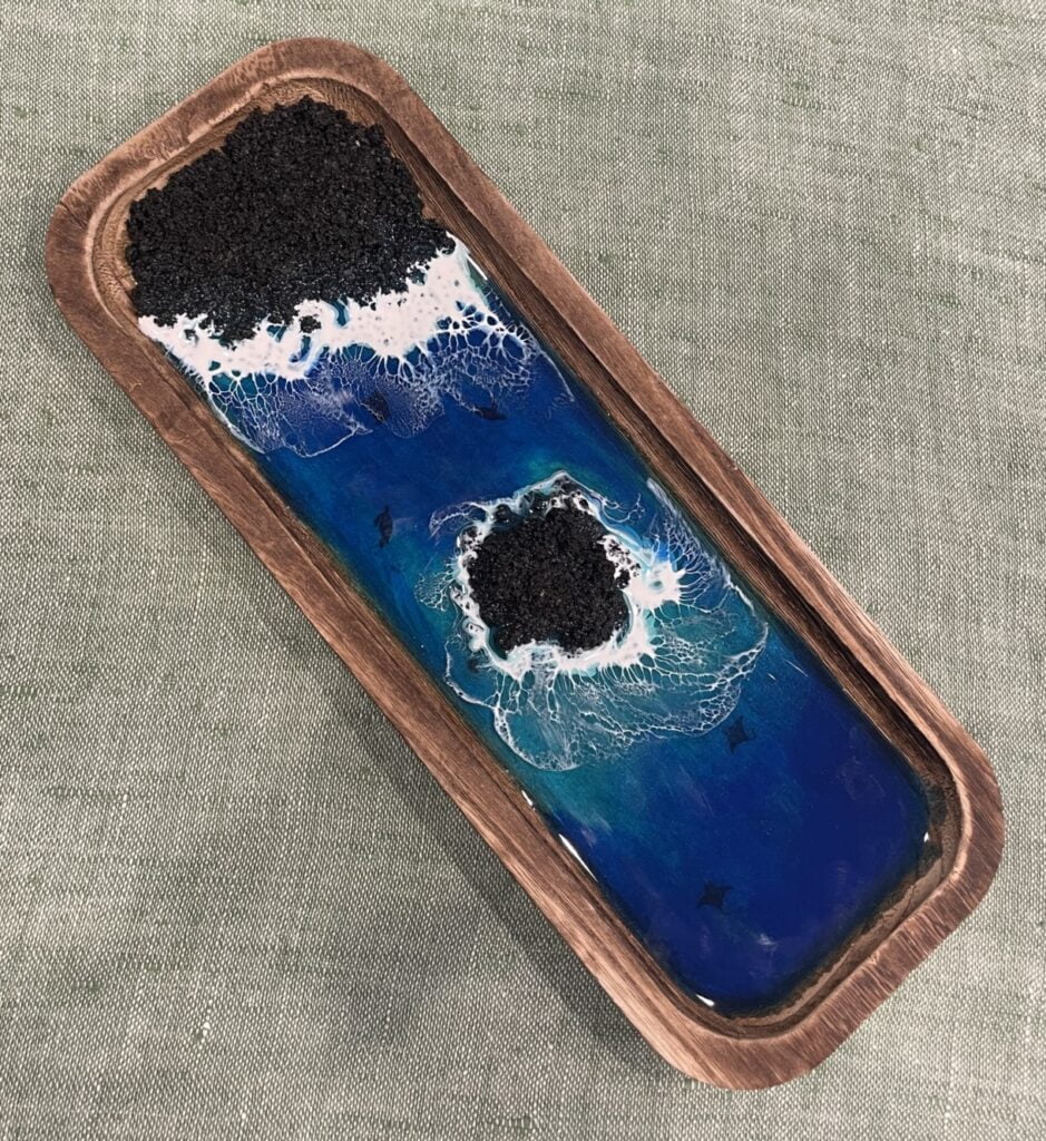 Ocean Waves Black Sand Serving Tray