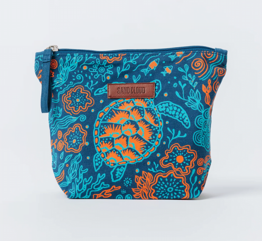 Sand Cloud Reef Turtle Zipper Pouch Blue