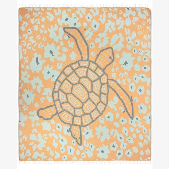 Sand Cloud Honu Turtle Xl Towel Orange