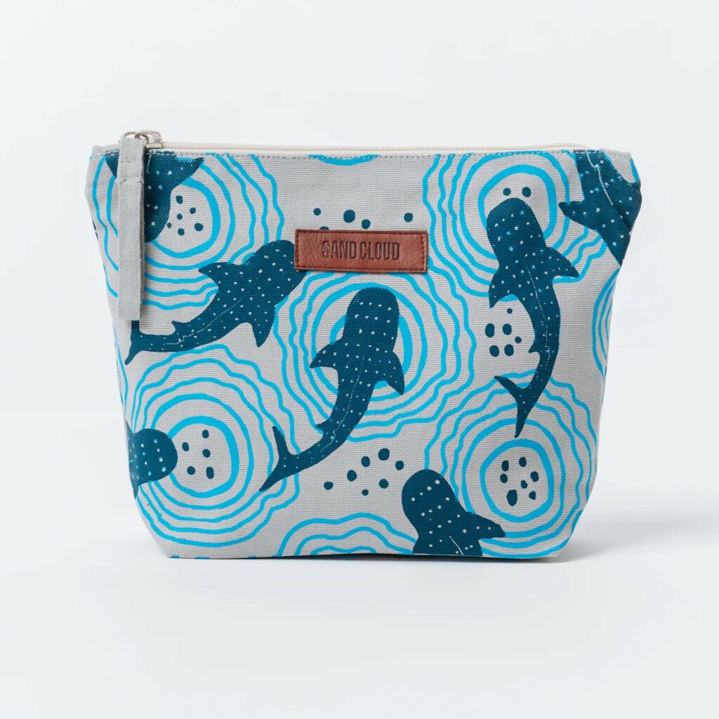 Sand Cloud Shark Ripples Zipper Pouch Blue