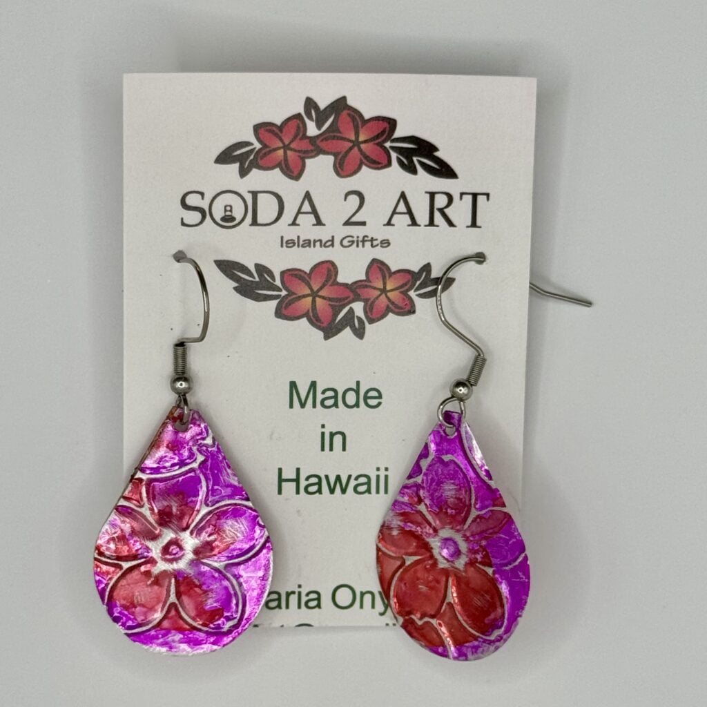 Hawaiian Plumeria Drop Earring