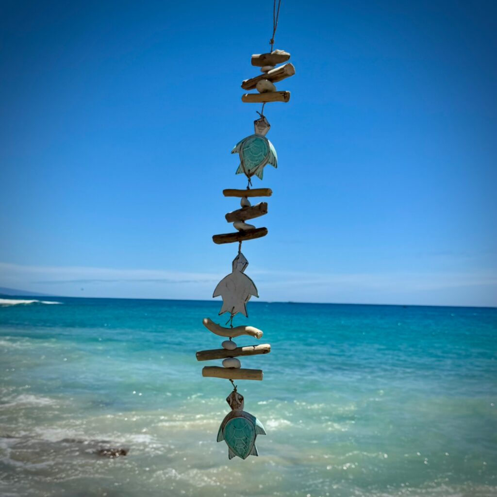 Drift Wood Honu Hanging Wind Chime