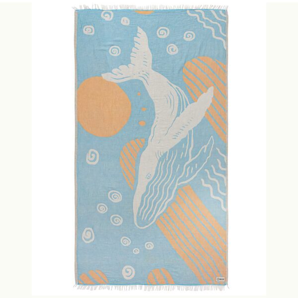 Sand Cloud Blue Whale Regular Aqua Towel