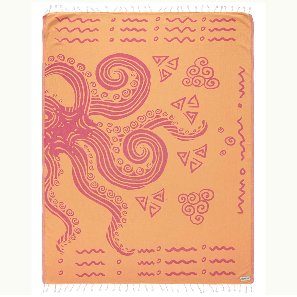 Sand Cloud Pacific Octopus Lg Towel Orange
