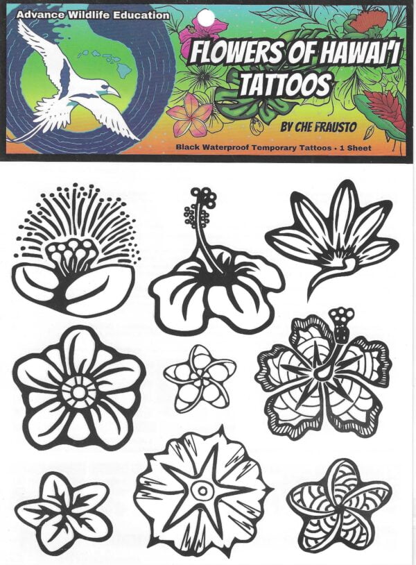 Hawaiian Flower Tattoos Black