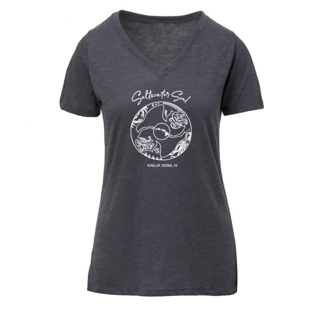 Charcoal V Neck Logo Wear