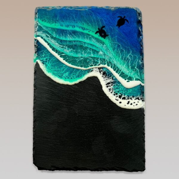 Ocean Waves Large Sushi Plate, Slate, 8"x12"