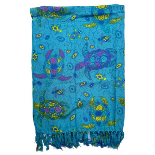 Blue Honu Sarong Hawaiian Pareo