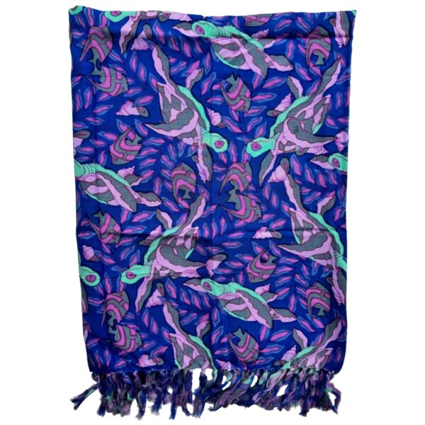 Purple Honu Sarong Hawaiian Pareo