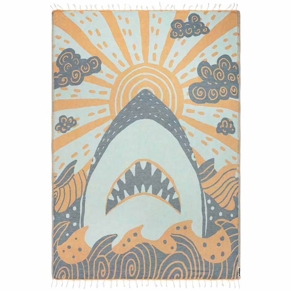 Sand Cloud Rising Shark Large Towel