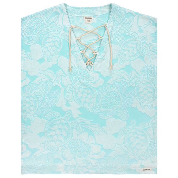 Sand Cloud Floral Turtle Cover Up Teal Blue