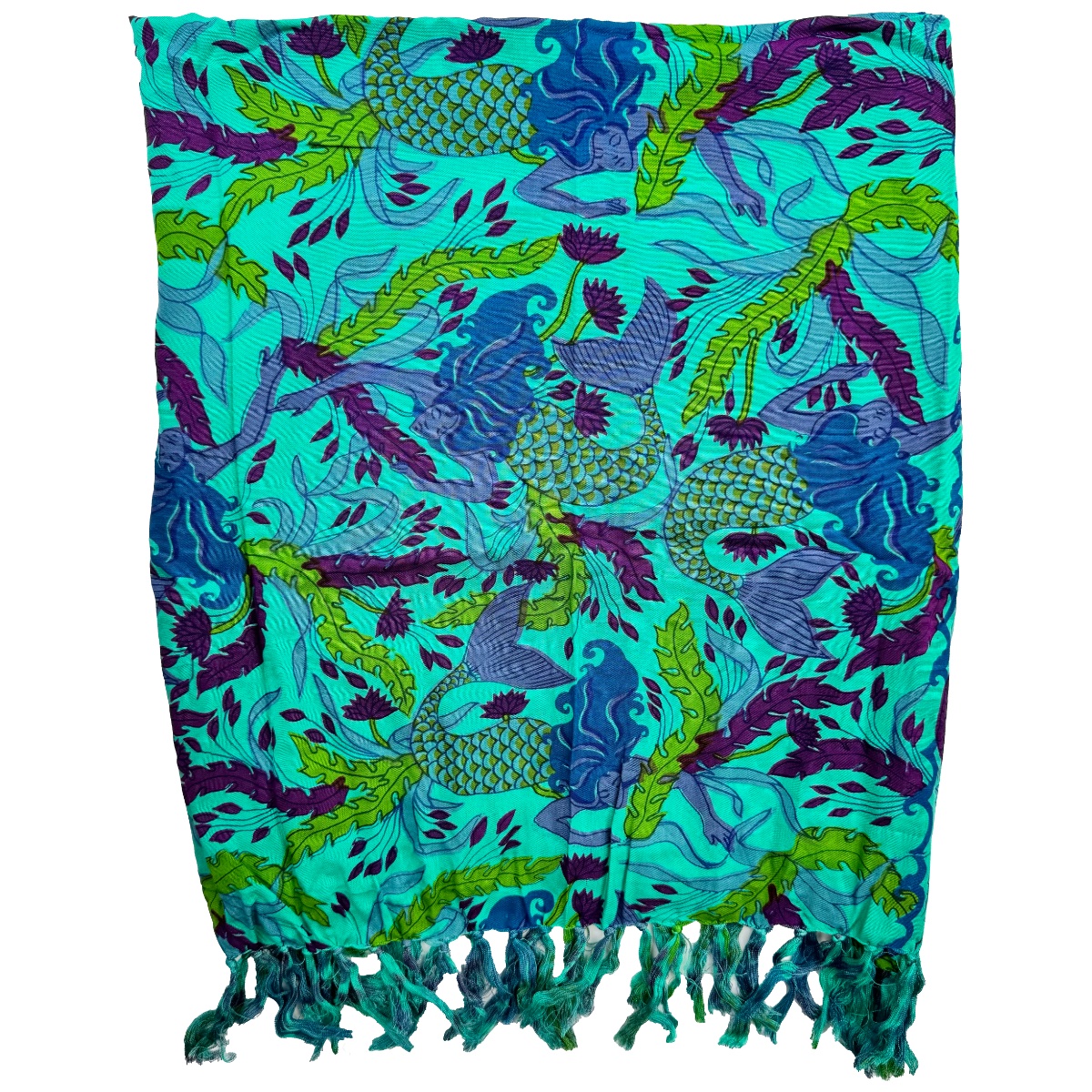 Green Mermaids Sarong Hawaiian Pareo