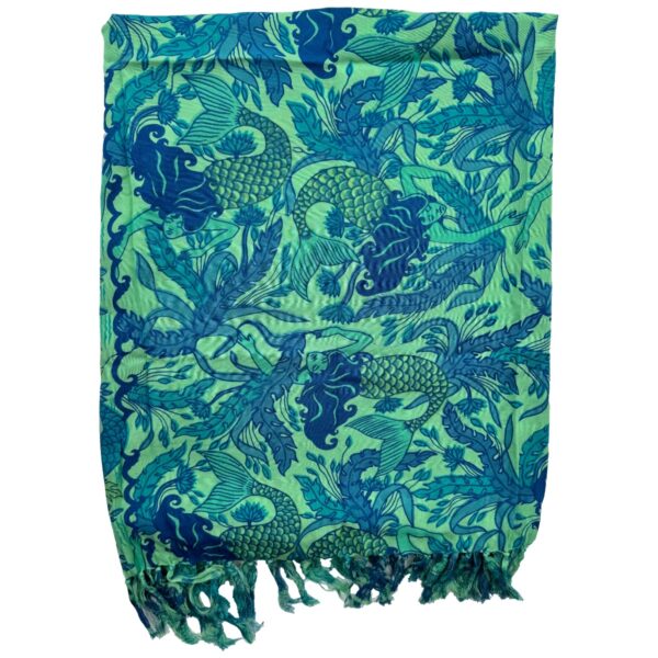 Green Mermaids Sarong Hawaiian Pareo