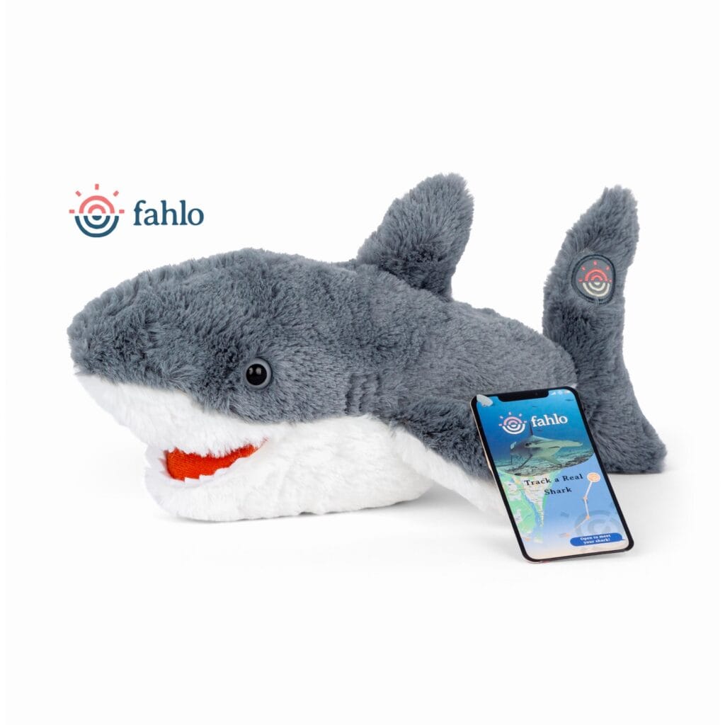 Shark voyage tracking plush