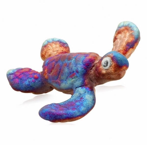 3” Raku Honu Sea Turtle Multicolor