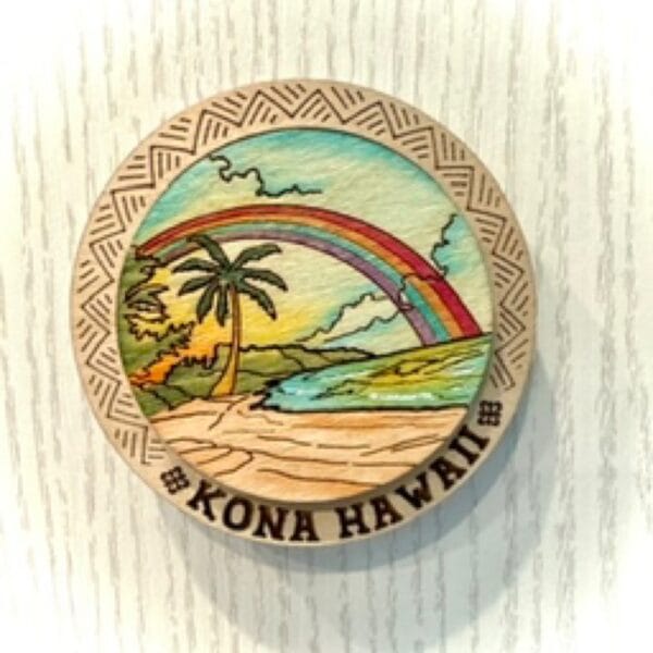 Rainbow Beach Wood Magnet