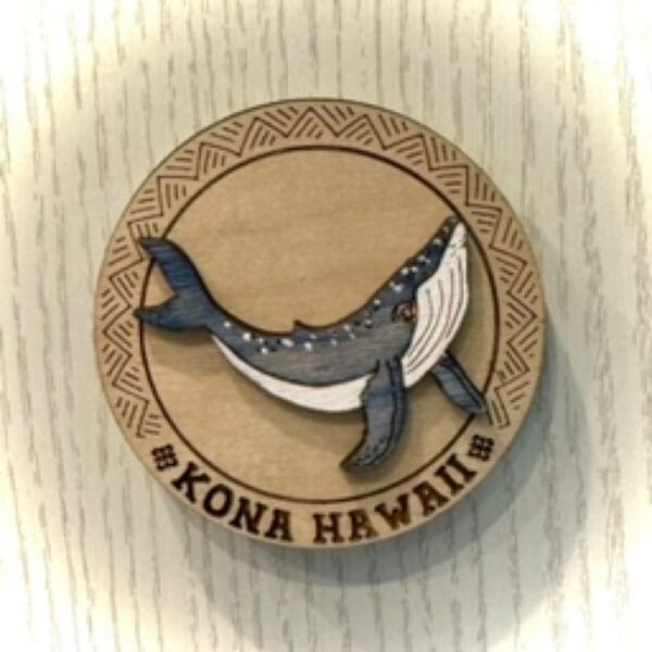 Humpback Whale Wood Magnet