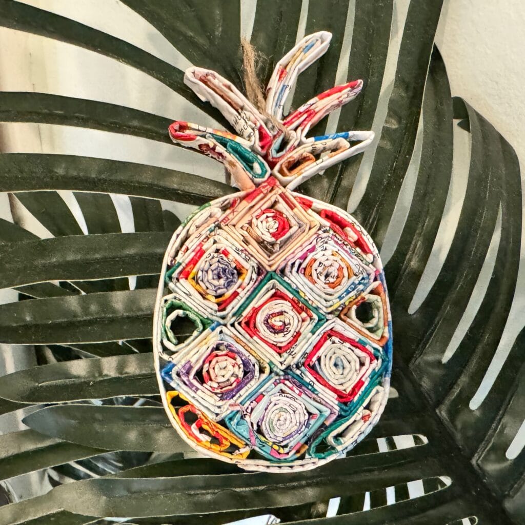 Pineapple Upcycled Ornament Magazine