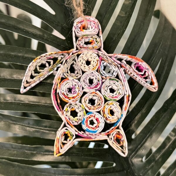 Sea Turtle Upcycled Ornament Magazine