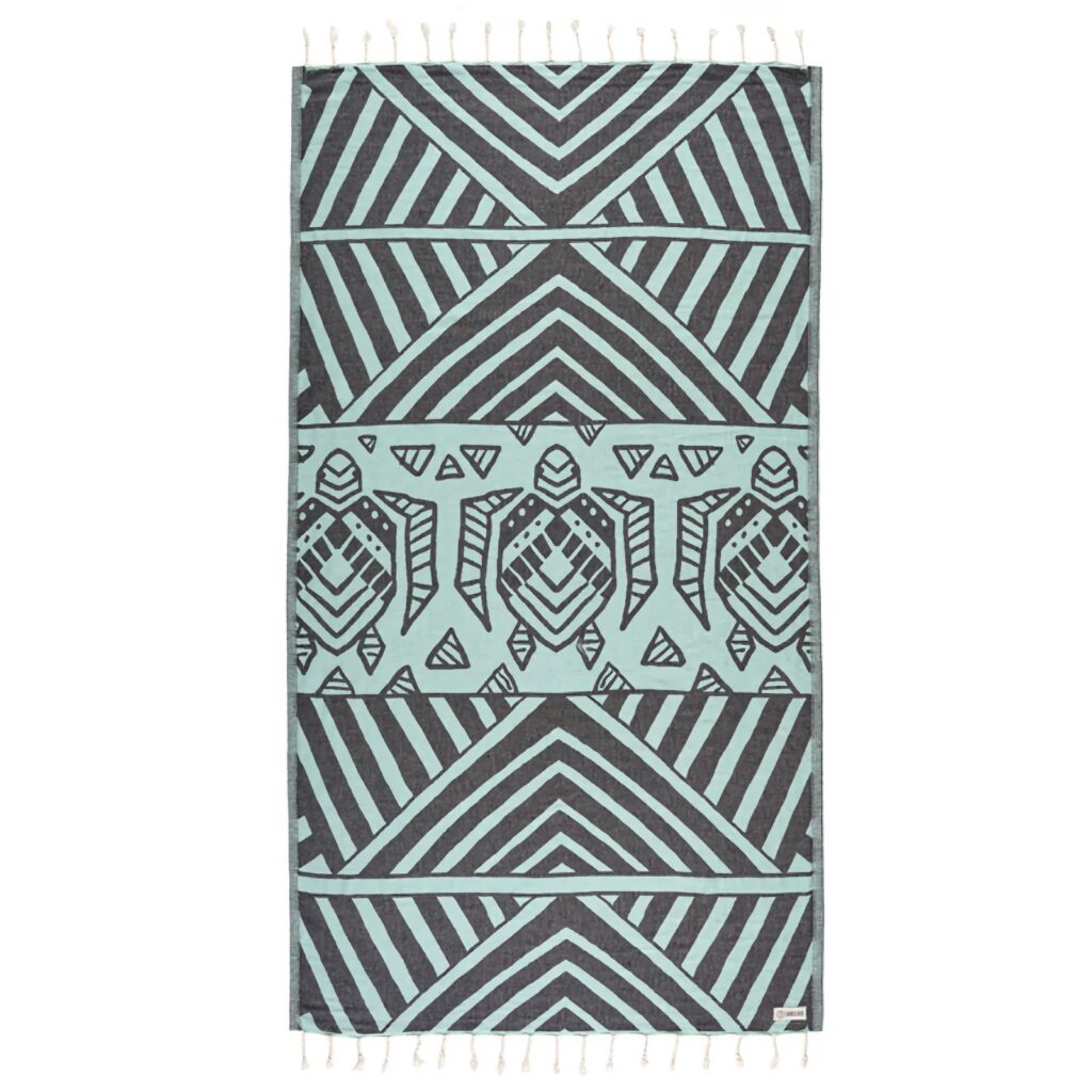 Sand cloud geo turtle green seaglass regular towel