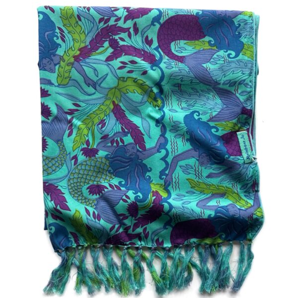 Purple yellow mermaid sarong hawaiian pareo