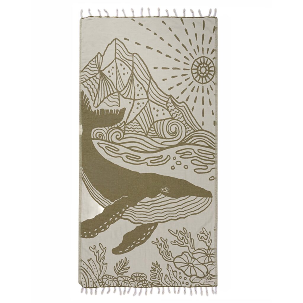 Sand cloud honalo blue whale regular natural towel