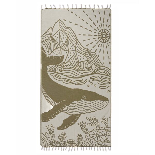 Sand cloud honalo blue whale regular natural towel