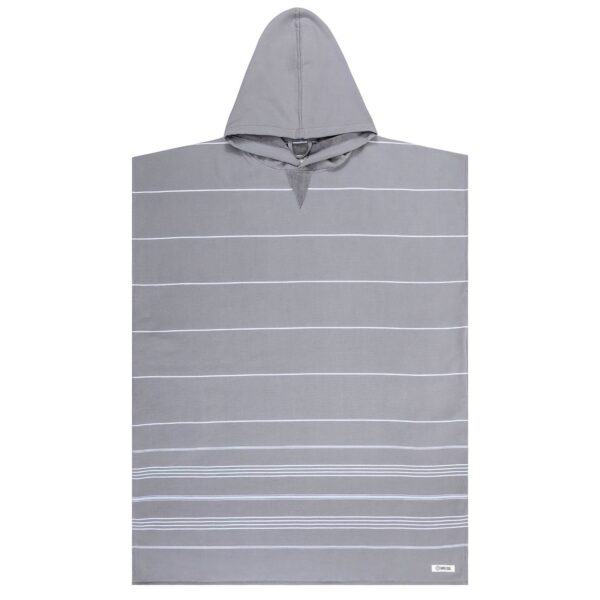 Sand cloud classic border hooded poncho grey