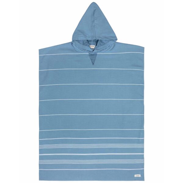Sand cloud classic stripe hooded poncho slate blue