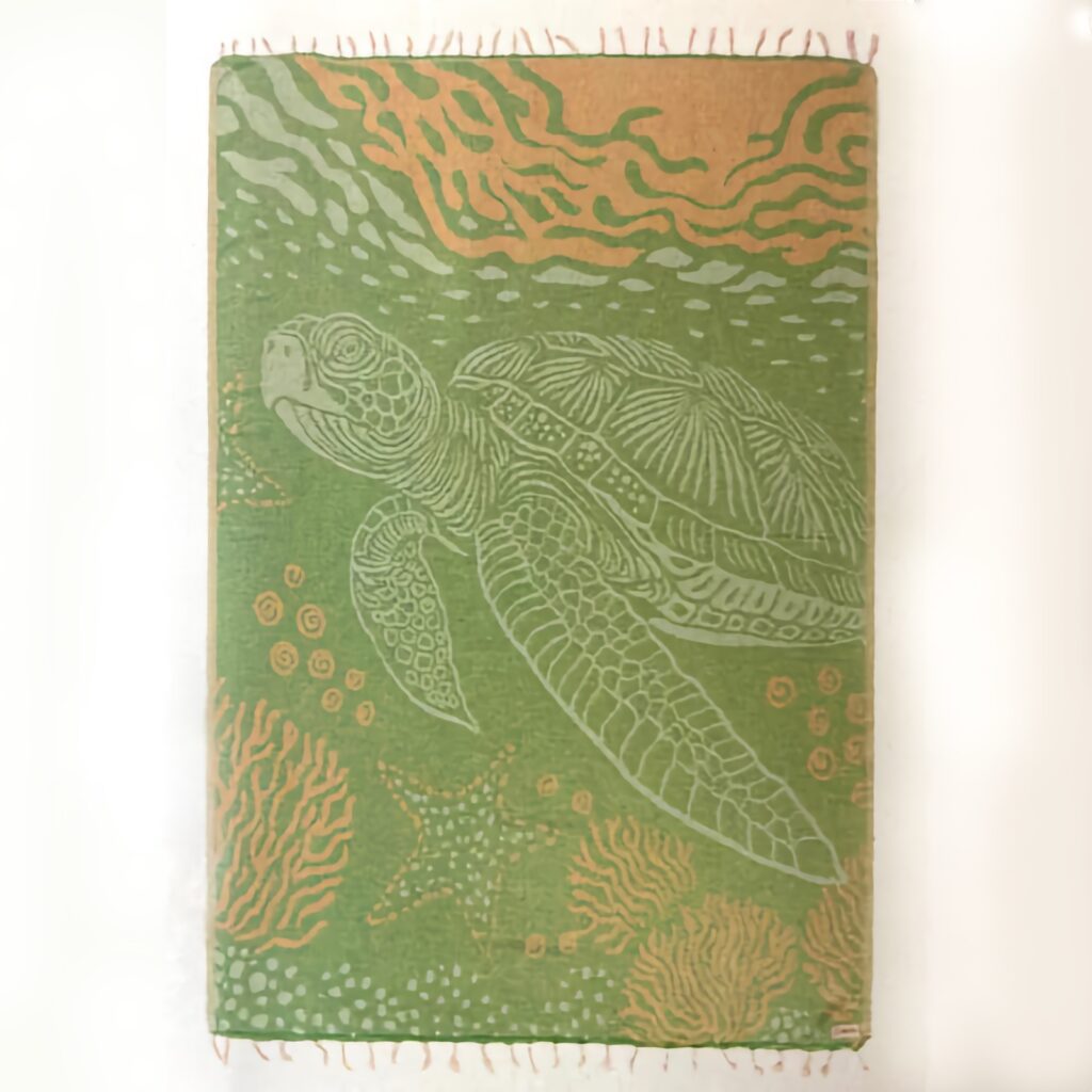 Sand cloud lorne sea turtle large towel natural