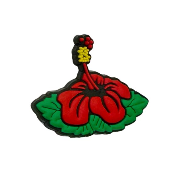 Red hibiscus shoe/croc charm