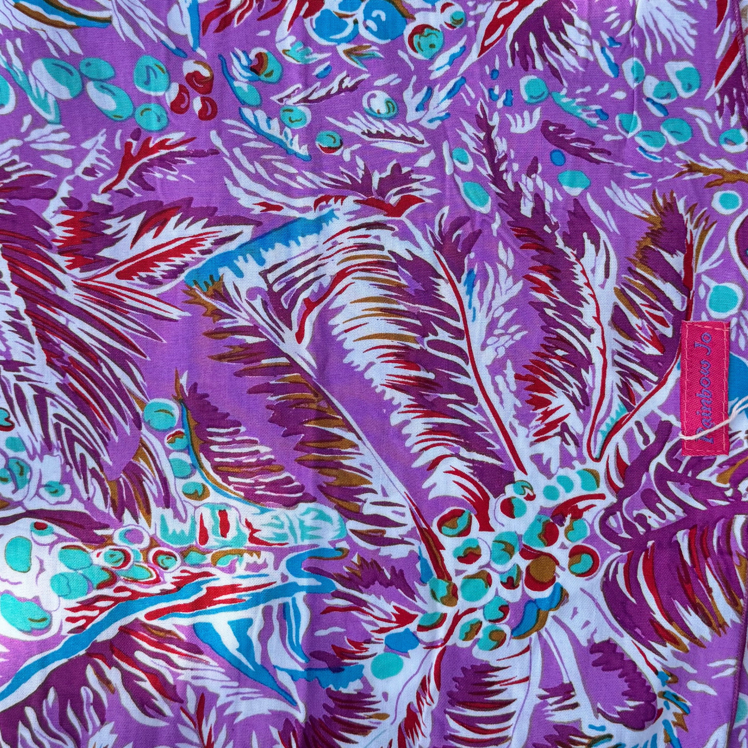 Pink Teal Fern Forest Sarong Hawaiian Pareo