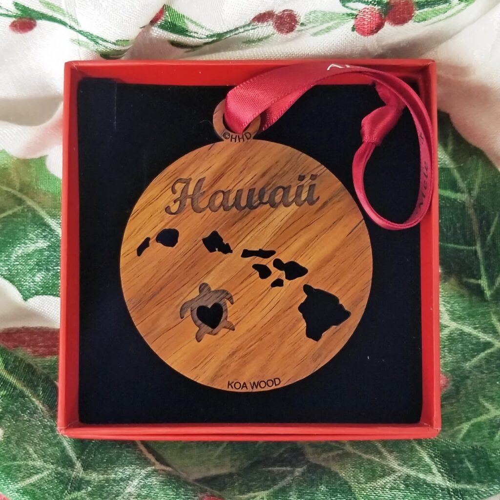 Hawai'i Islands Kona Koa Wood Christmas ornament