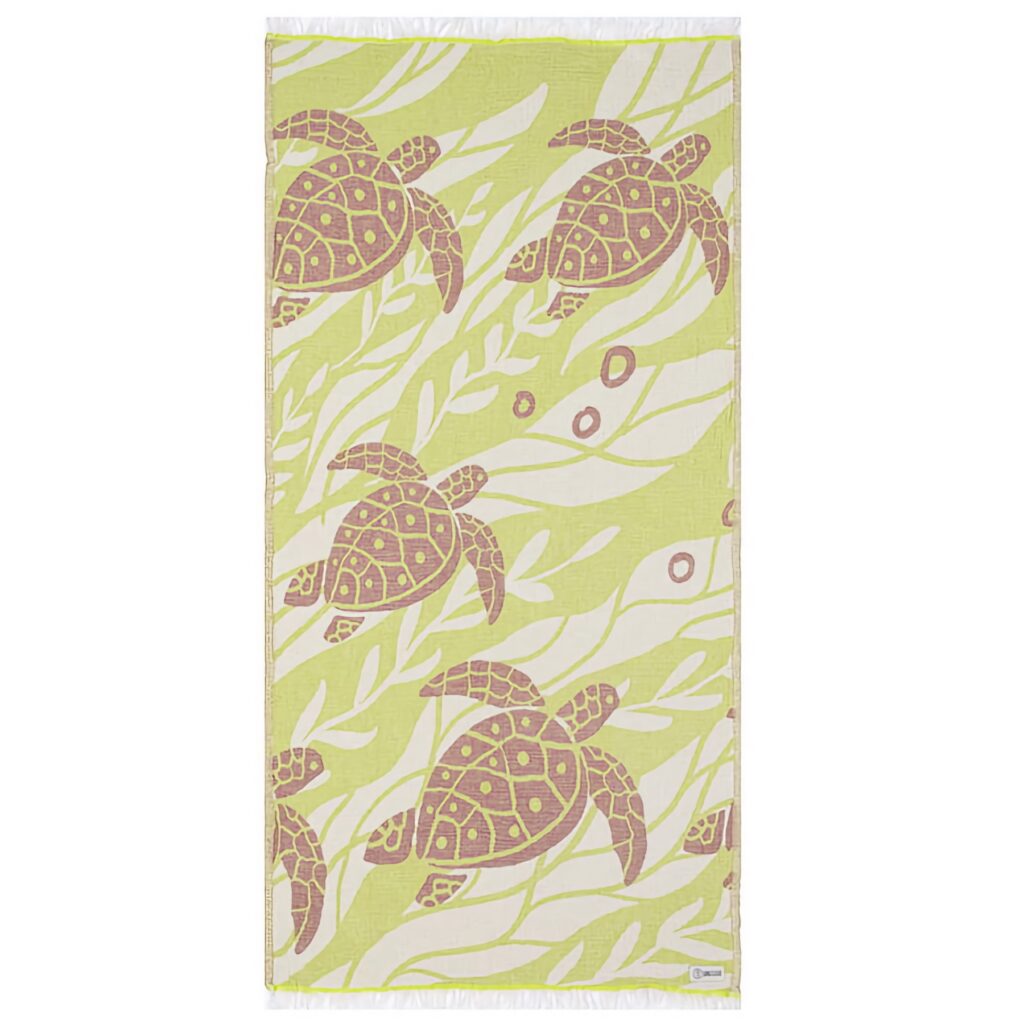 SAND CLOUD Sargasso Turtle Reef Lime Regular Towel