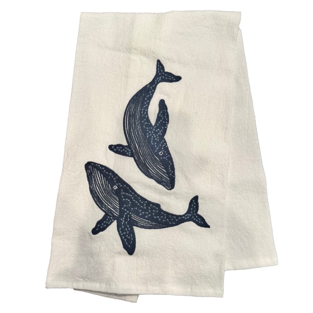 Flour Sack Towel Whales
